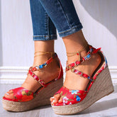Floral Platform Sandals